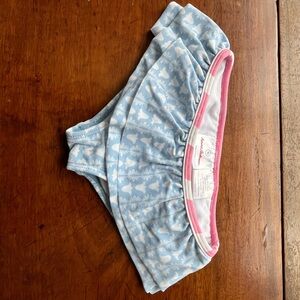 Hanna Andersson Light Blue Butterfly Swim Bottoms with Pink Trim